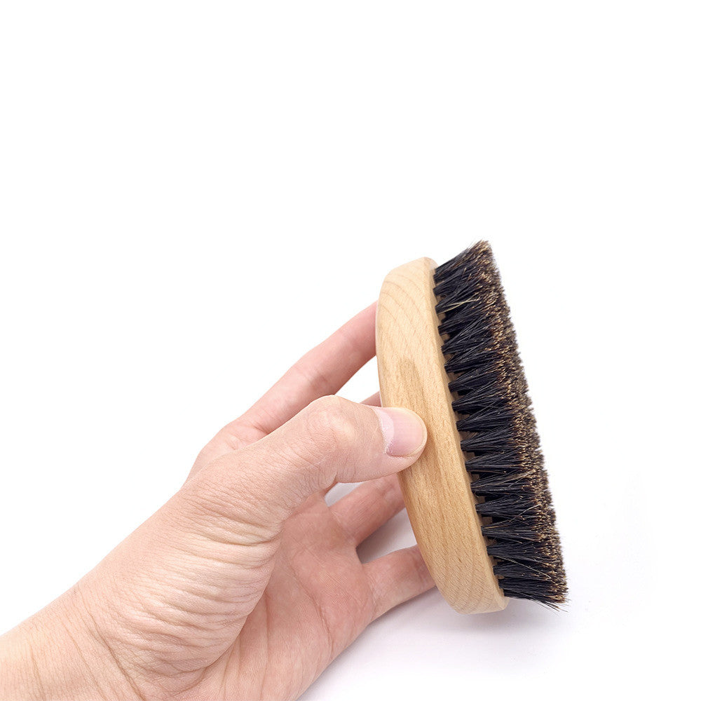 Engrave your logo-Beech wood beard care brush boar bristle brushes for men beard grooming beard comb