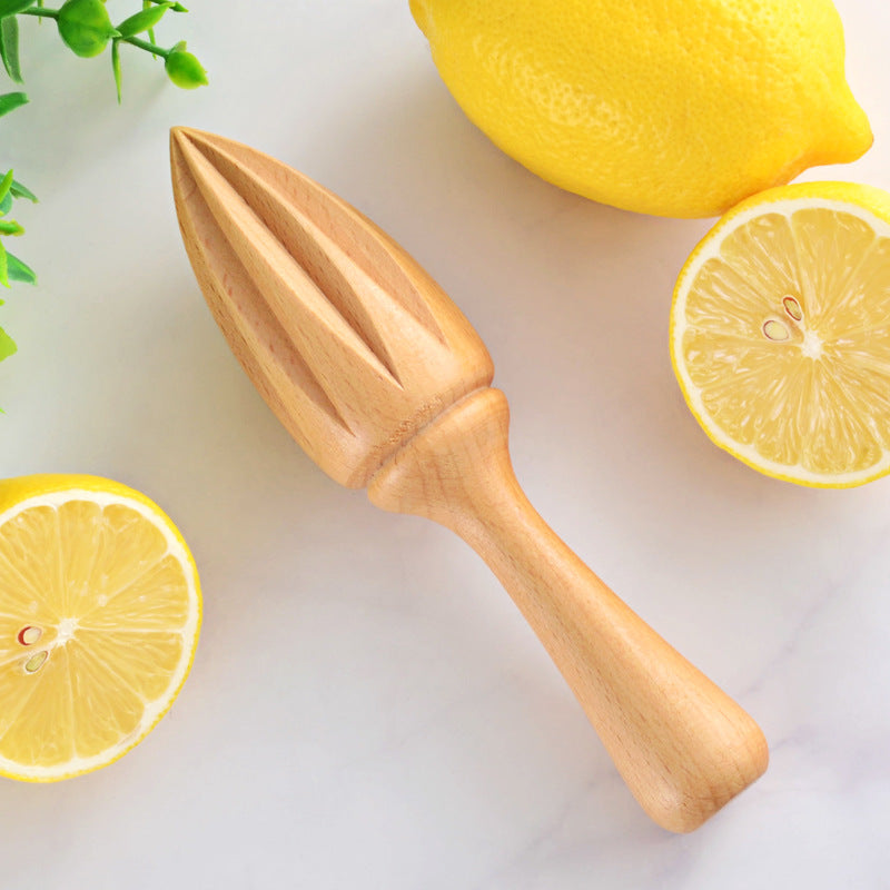 Engrave logo-Beech wood Manual beech lemon juice press unpainted lemon cone kitchen baking, squeezing and squeezing juice tool