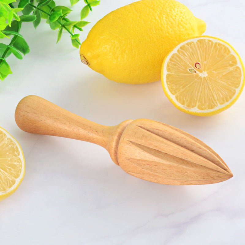 Engrave logo-Beech wood Manual beech lemon juice press unpainted lemon cone kitchen baking, squeezing and squeezing juice tool