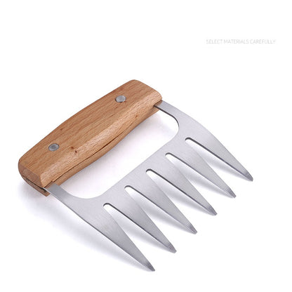 Customize Your Logo-Beech wood handle Meat Ripper Meat Claw Shredders stainless steel