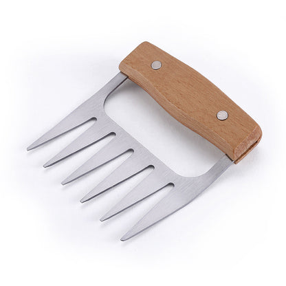 Customize Your Logo-Beech wood handle Meat Ripper Meat Claw Shredders stainless steel