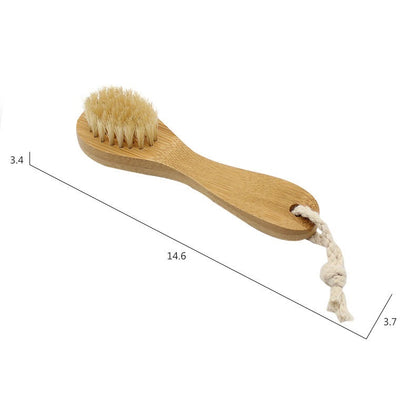 Customize Logp-Bamboo Handle boar bristle brush face brush Massage skin face wash brush makeup tool