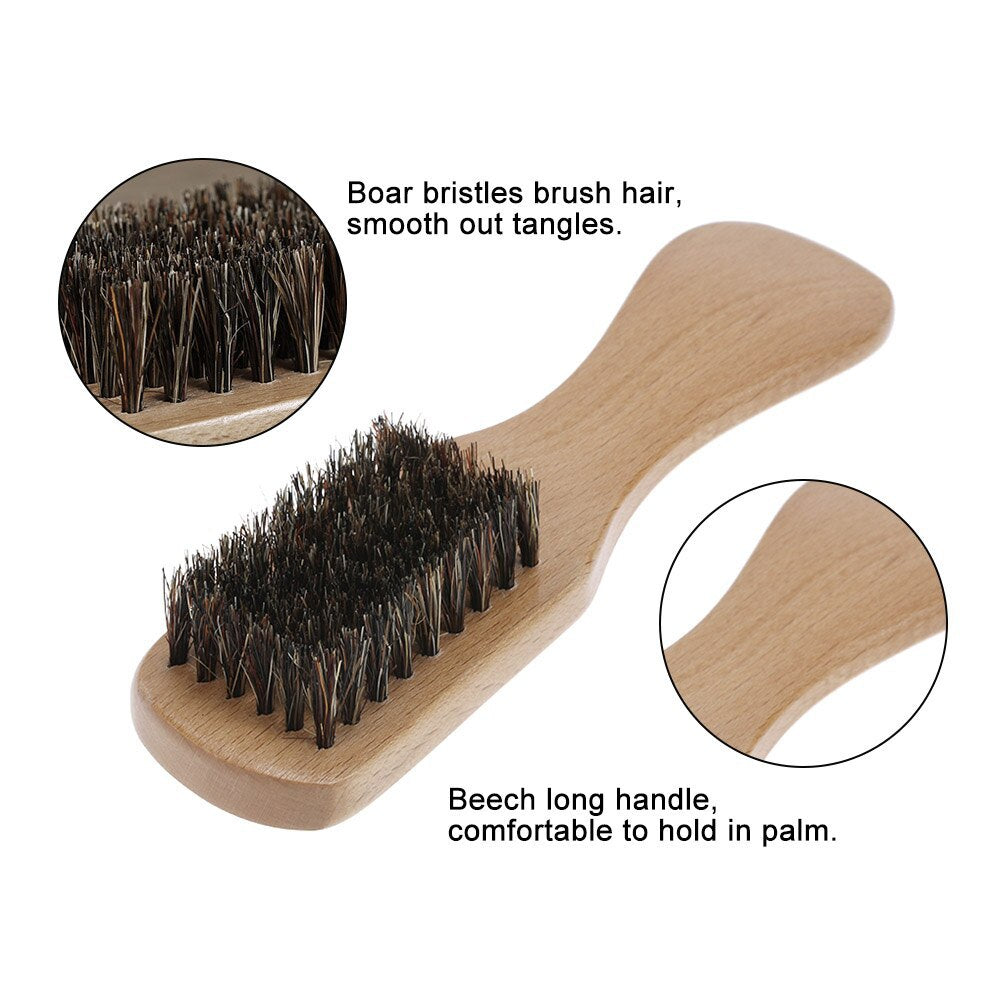 Customize Your Logo-Beech Wood Handle Boar Bristle Beard Brush For Men Beard Care Makeup Hair brush beard comb