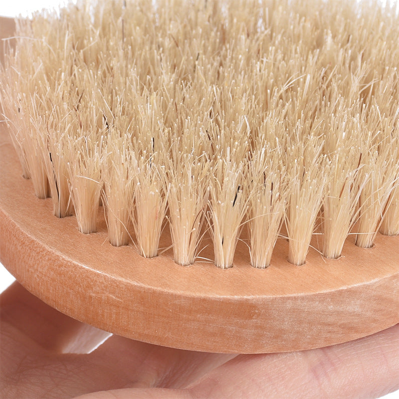 Engrave logo-Dry Brush Bath Brush boar bristle Wood Body Brush Body Cleaning Brush For Shower Promotion Gift