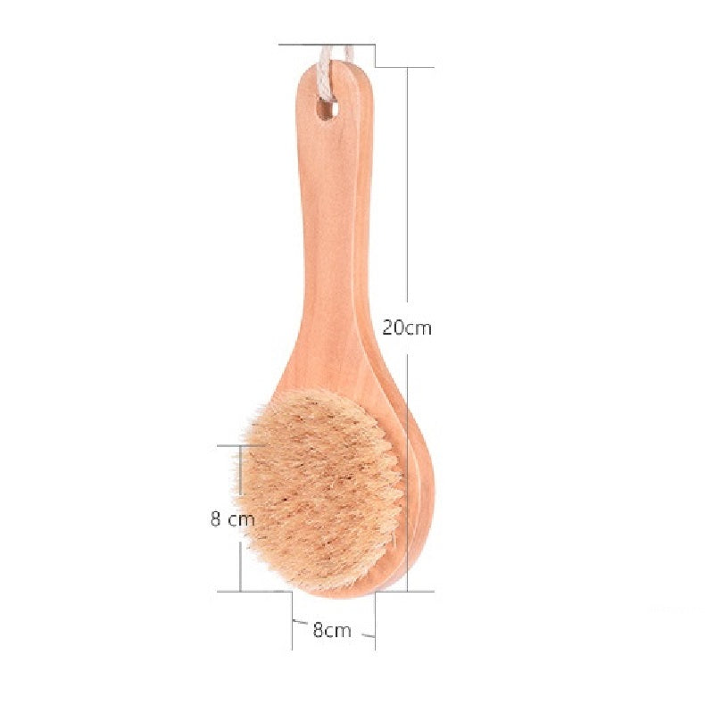 Engrave logo-Dry Brush Bath Brush boar bristle Wood Body Brush Body Cleaning Brush For Shower Promotion Gift