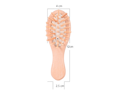 Customize Logo-Mini airbag brush wood handle massage hair comb makeup tool pocket brush