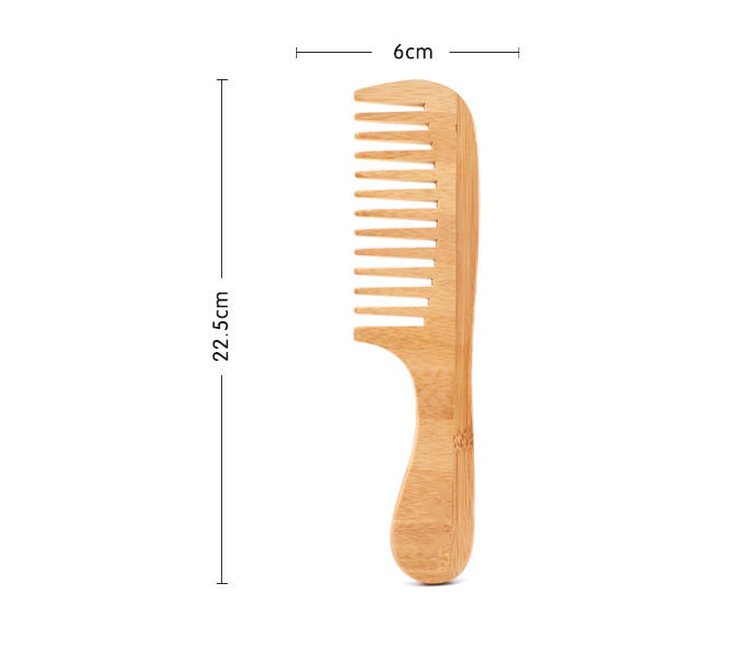 Handmade Bamboo Wood Comb Wide Tooth Comb With Handle For Hair/Beard Makeup tool