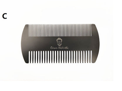 Customized Logo-Black stainless steel comb metal comb pocket size for beard and hair care