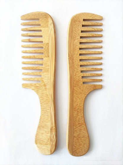 Handmade Bamboo Wood Comb Wide Tooth Comb With Handle For Hair/Beard Makeup tool