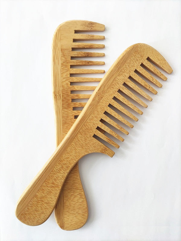 Handmade Bamboo Wood Comb Wide Tooth Comb With Handle For Hair/Beard Makeup tool