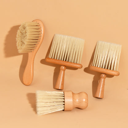 Engrave logo-Beech wood handle brush barber brush clean brush wholesale