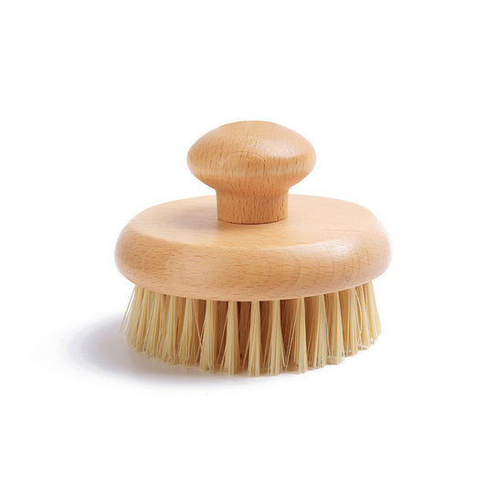 Engrave logo-Beech wood handle sisal brush body brush bath brush spa tool