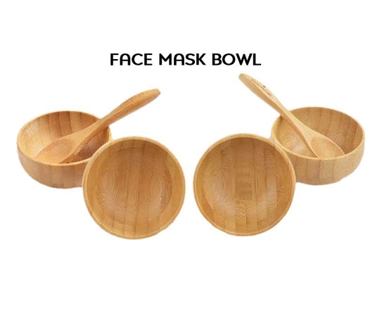 Customize Your Logo-Natural Bamboo face pack bowl face pack spoons makeup set