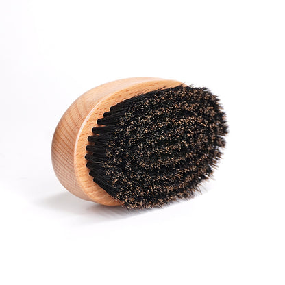 Engrave your logo-Beech wood beard care brush boar bristle brushes for men beard grooming beard comb