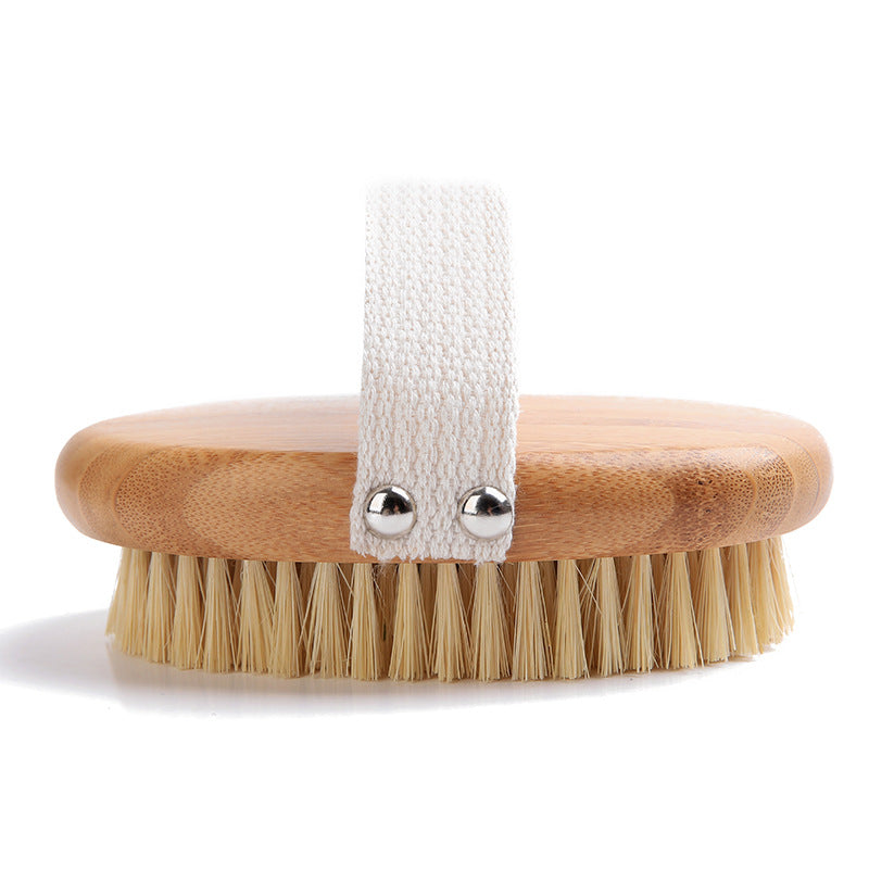 Engrave logo-Beech wood handle Vegan sisal body brush dry brush bath brush wholesale