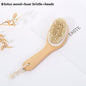 Engrave logo-Wood handle body brush dry brush bath brush wave handle boar bristle brush