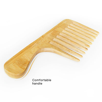 Engrave Logo-New kind Afro big Bamboo Comb Wide Tooth Comb With Handle For Hair/Beard Makeup