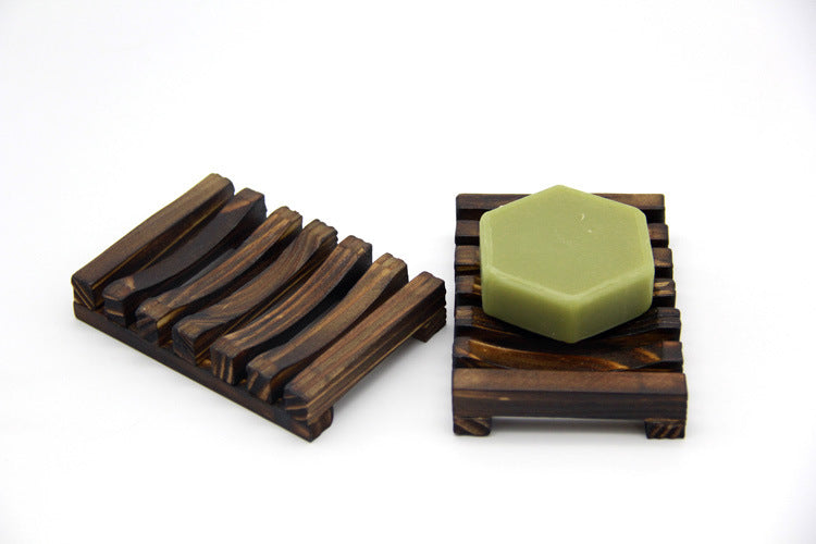 Customize Logo-Handmade pine wood soap dish carbonized wood box