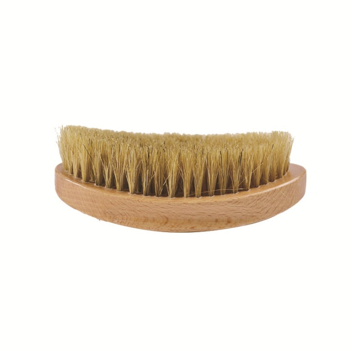 Customize Logo-360 wave Palm Brush Curved Wave Brush With Soft White Boar Bristles Hair Brush