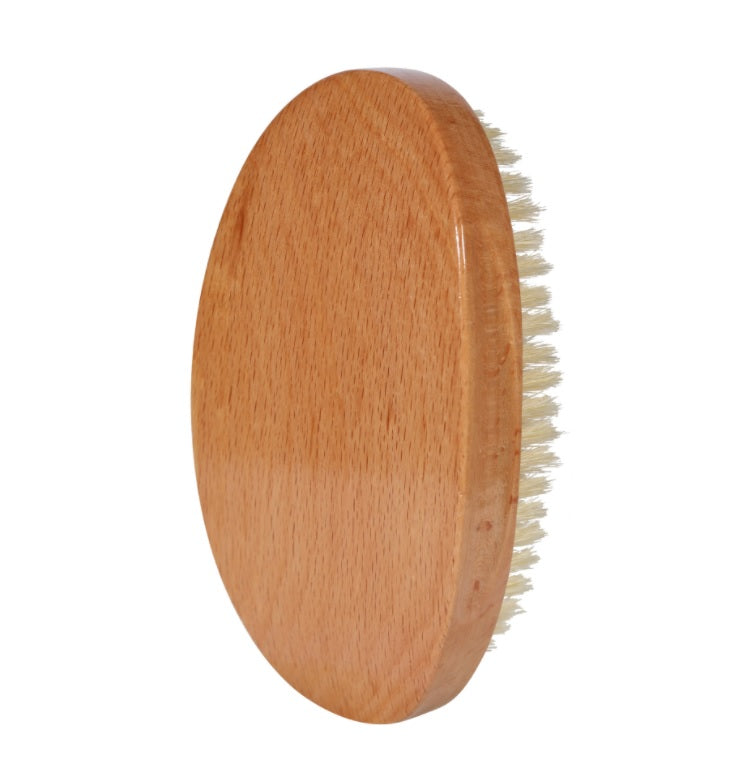 Customize Logo-360 wave Palm Brush Curved Wave Brush With Soft White Boar Bristles Hair Brush