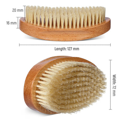 Customize Logo-360 wave Palm Brush Curved Wave Brush With Soft White Boar Bristles Hair Brush