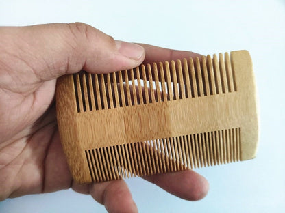 Customize Logo-New Kind Bamboo Wood Comb Two Sides Tooth Beard Care Comb Pocket Size Hair Brush