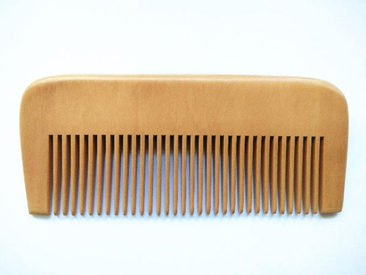 Customize Logo-Peach Wood Comb Square Fine Tooth Comb For Beard/Hair No-static Massage Hair Makeup