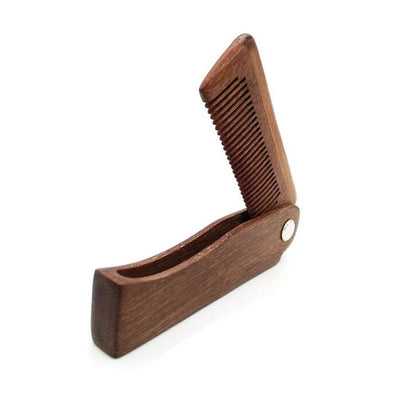 Customize Logo-Redsandalwood Comb Folding Pocket Size Comb Beard Care comb hair brush beard brush