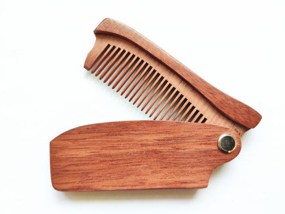 Your LOGO Customized Foldable Makeup Combs Amoora Wood Comb Men Grooming Barber Gifts