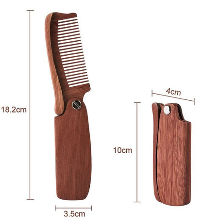 Your LOGO Customized Foldable Makeup Combs Amoora Wood Comb Men Grooming Barber Gifts