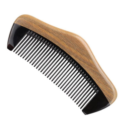 Engrave Logo-Greensandalwood+Ox Horn Combs For Men Beard Care Comb Women Hair Comb beard brushes