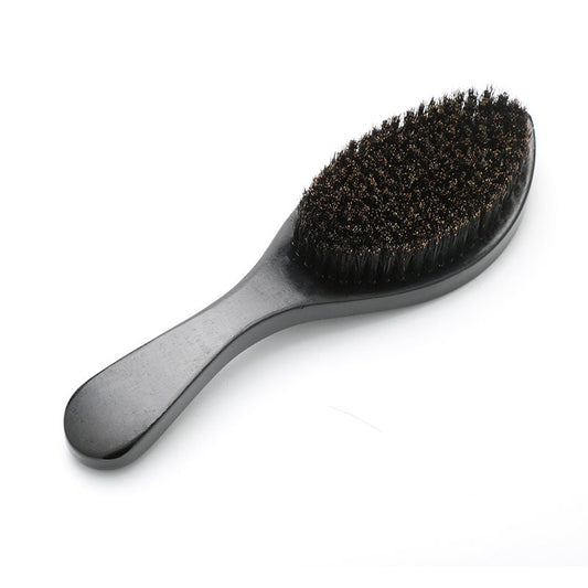 New Design-Handmade Wood handle brush boar bristle beard brush long handle Black Great Bend Beard Brush 9.6inch