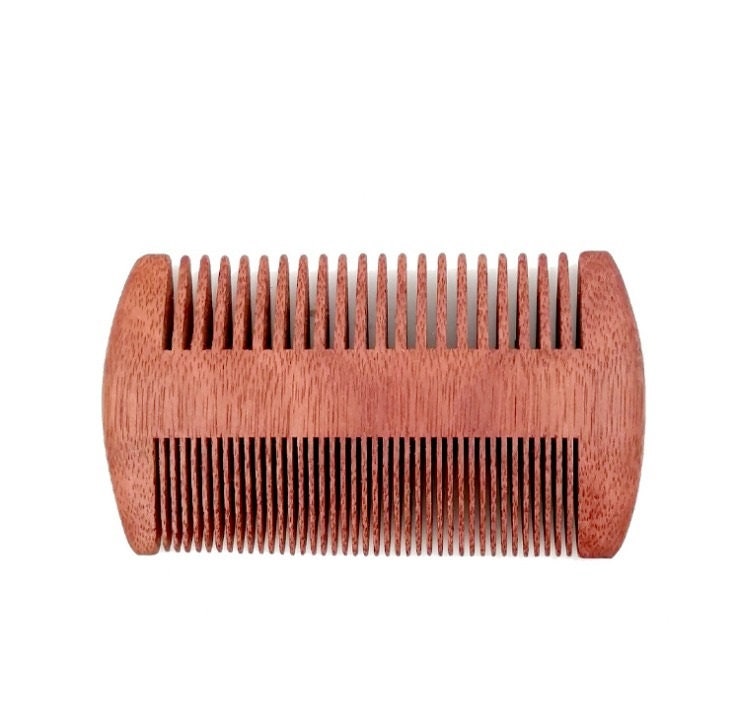 Customize Logo -Redsandalwood Comb Two Sides Tooth Wooden Comb Red Hair Men Beard Care Comb Makeup Tool