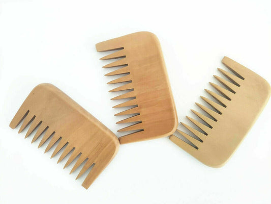 Customize Logo-Peach Wood Comb Wide Tooth Beard Care Comb For Hair/Beard Care