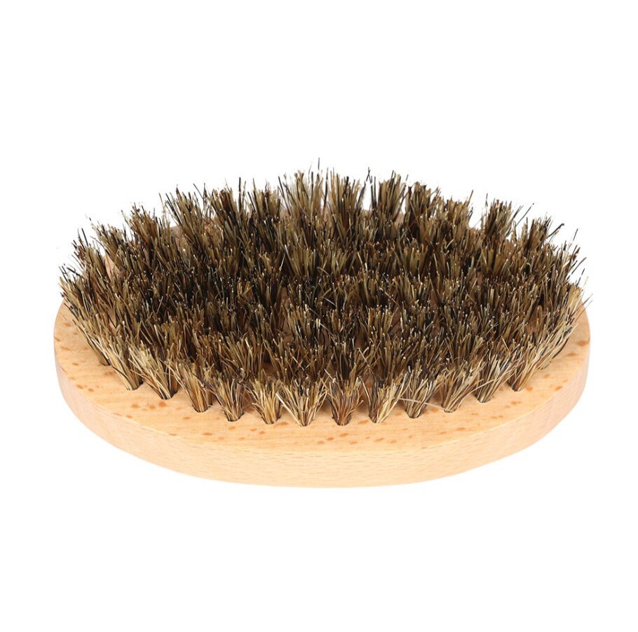 Customzie Your Logo-MINI Handmade Boar Bristle Brushes For Men Beard Care Makeup Tool Grooming Beard Brush