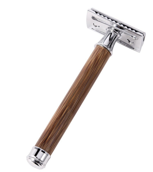 High Quality Handmade Bamboo Wood Handle Razor Old Style Metel Razor Men Beard Shaving Tools