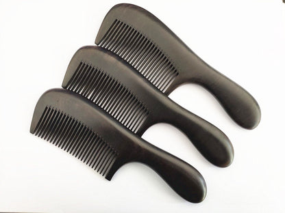 High Quality Blacksandalwood Combs Fine Tooth With Handle For Women Hair Men Beard Grooming