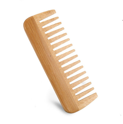 Customize Logo-New Kind Bamboo Wood Comb Wide Tooth Square Beard Care Comb For Men Beard Women Hair brush