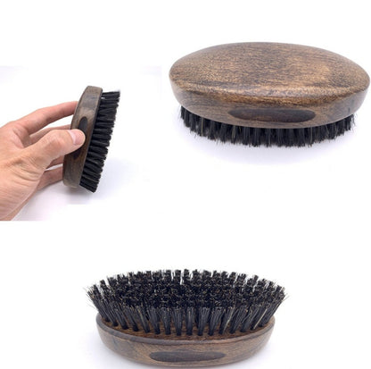 Customize Logo-Vintage Style Boar Bristle Brush For Men Beard Care Brush Hair brush Makeup Grooming