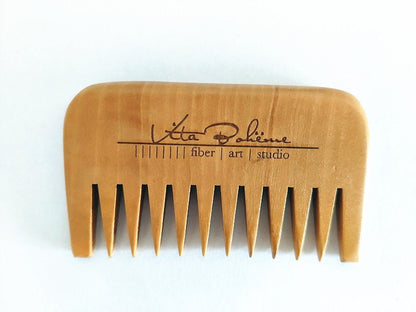 Customize Logo-Peach Wood Comb Wide Tooth Beard Care Comb For Hair/Beard Care