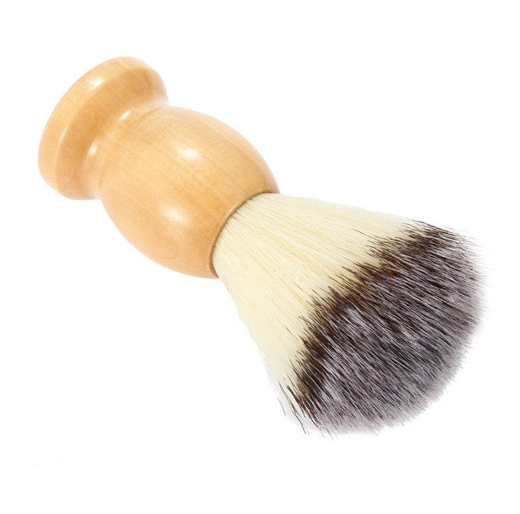 Customize logo-Brown Wood handle Nylon bristle shaving brushes Beard Grooming Tool