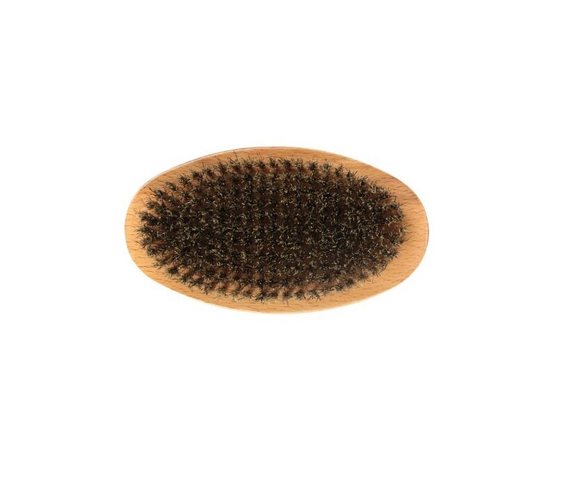 High Quality-Engrave logo-Beech Wood handle boar bristle beard brush Curve brush Great Bend handle brush hair brush