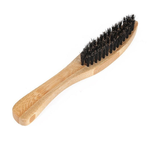 Engrave your logo-Bamboo wood beard care brush long handle boar bristle brushes for men beard grooming