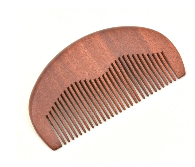 Customize Logo-Red Fine Tooth Wood Comb Beard Care Comb Pocket Size Comb Moustache Comb hair brush