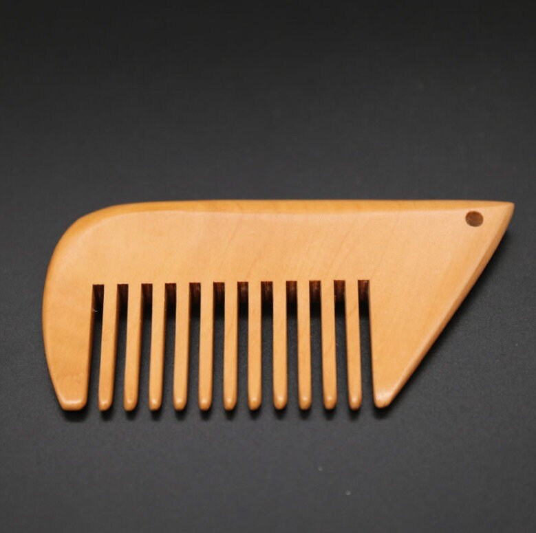 Customize Logo-New Kind Peach Wood Comb Comb Chain Beard Care Comb Pocket Size Wholesale