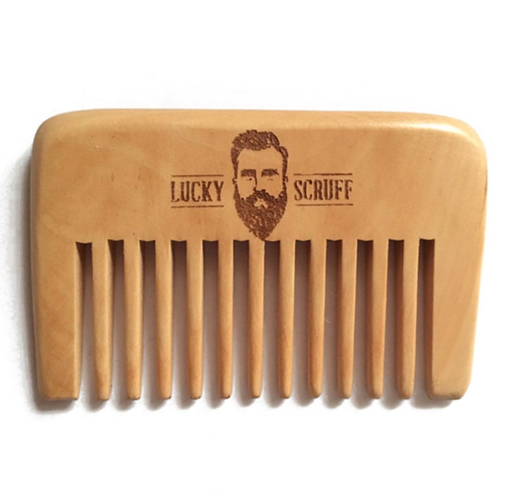 Handmade Wholesale Peach Comb Wide Tooth Beard Hair Combs Engrave Logo