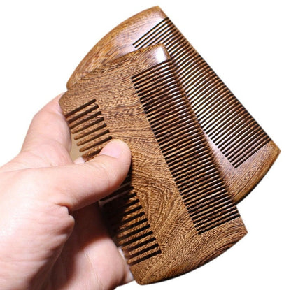 Customize Logo-GoldenSandalwood Comb Two Sides Tooth Comb For Hair/Beard care comb hair brush grooming tool