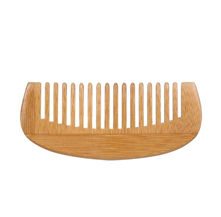 Customize Logo- Bamboo Wood Beard Comb Wide Tooth Beard Care brush hair combs makeup tool