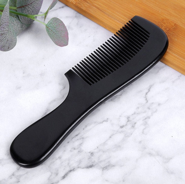 Customized Logo-Black Peach Wood Comb Fine Tooth Comb For Hair/Beard Care Comb Hair Brsuh Engrave Logo