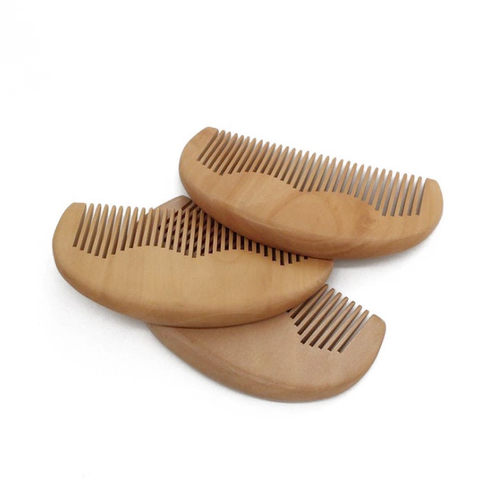 Customize Logo-Fine Tooth Wood Comb Beard Comb Pocket Comb Beard Shape comb hair brush beare care brush